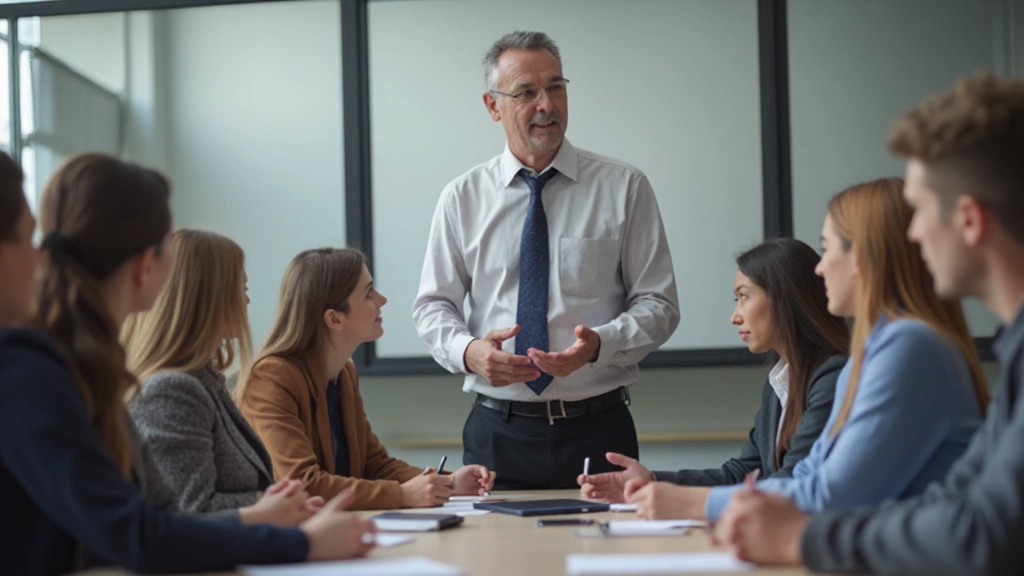 Снимок педагога, проводящего интерактивное обучение с использованием современных фреймворков